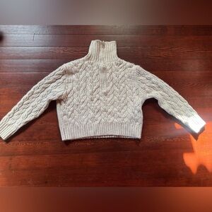 Joules Cable Knit Turtleneck Sweater - Cream